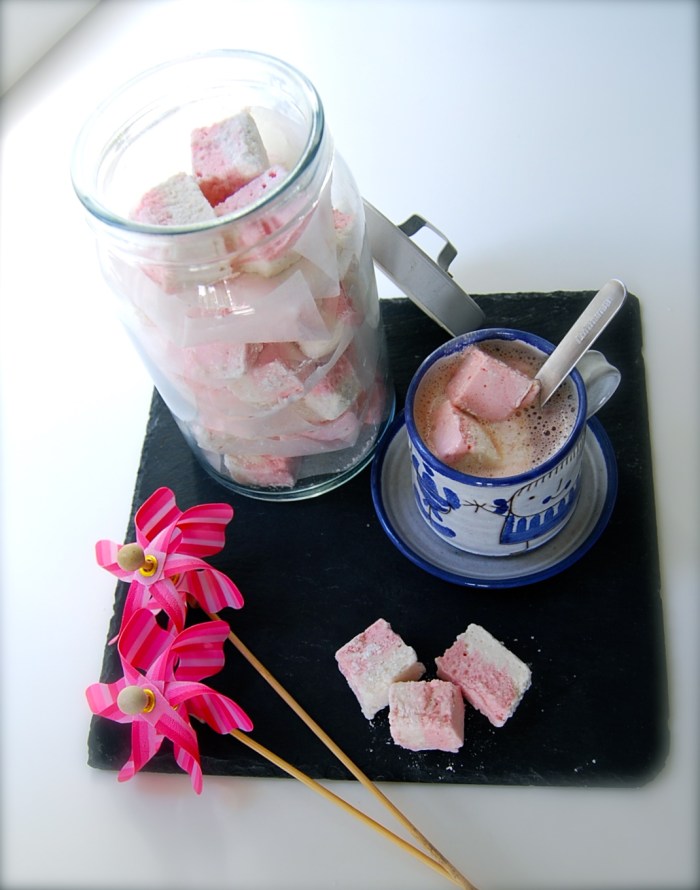 Hot chocolate with homemade marshmallows. 
