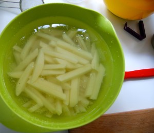 soak the fries for a few minutes in cold water