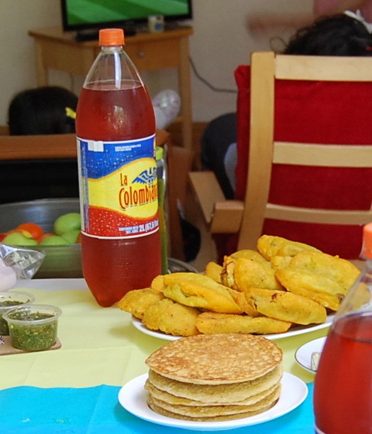 corn arepas, empanadas and ají picante
