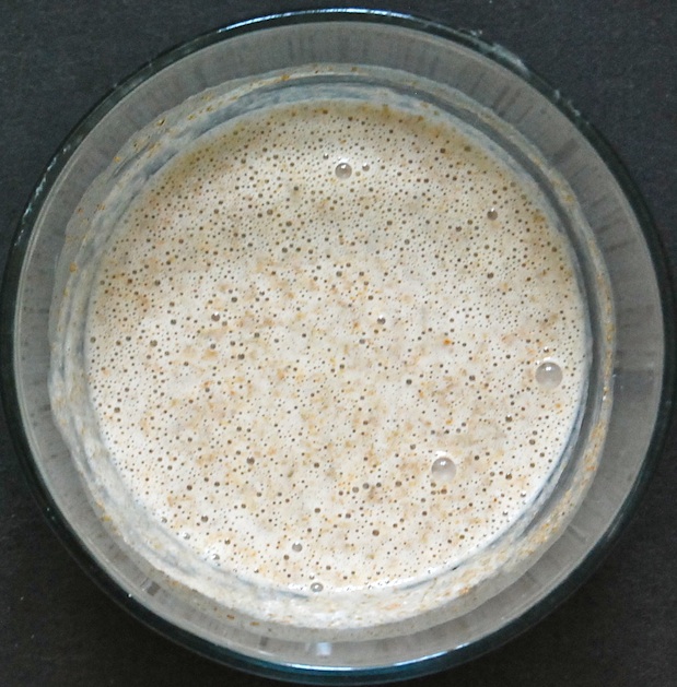 After mixing it, you can see the little bubbles forming on the surface - a sign that the process has started!