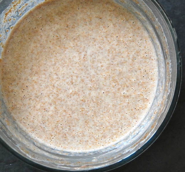 Even without mixing it, you can see the bubbles: it's ready to be fed!