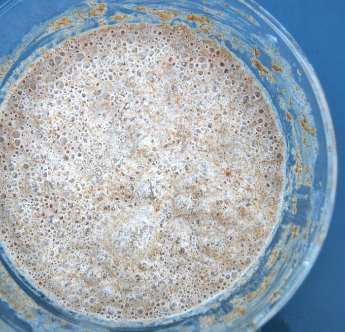 Bubbling away, foaming even, in the biggest bowl available. This baby's ready to rock.