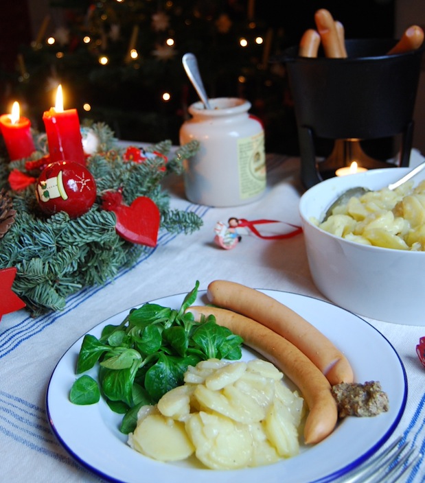 Potato salad and sausages 1