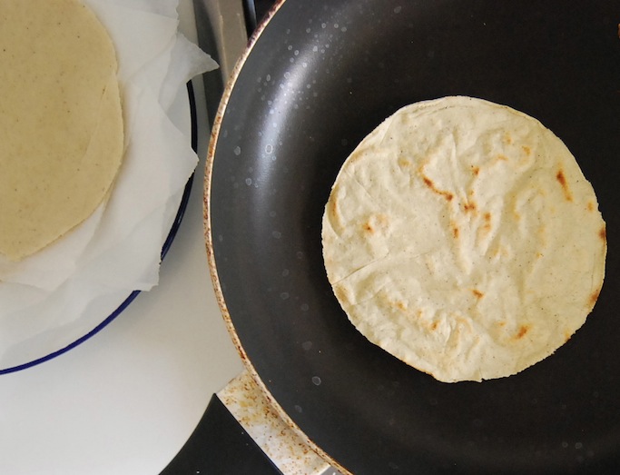 corn tortillas cooked