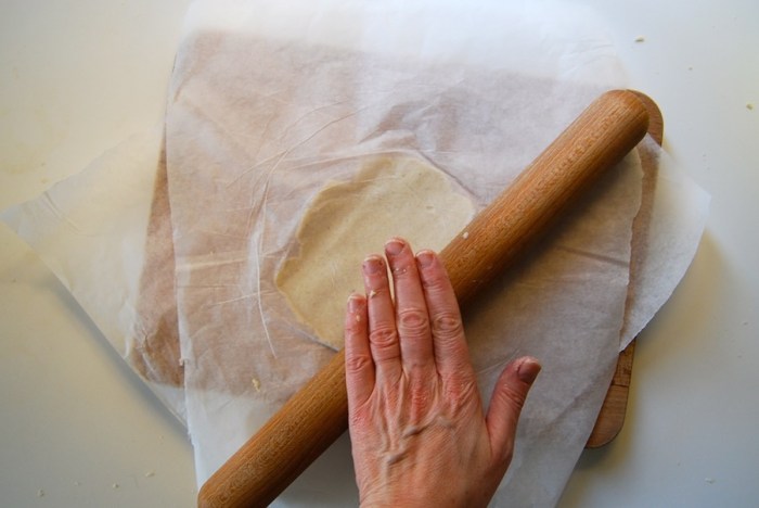 corn tortillas rolling out