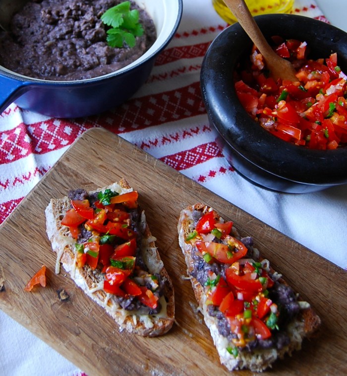 Molletes on sourdough bread