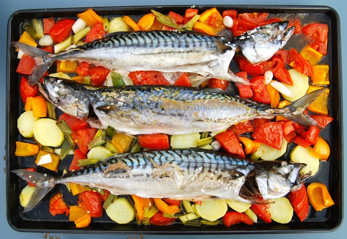 oven-baked mackerels cooked