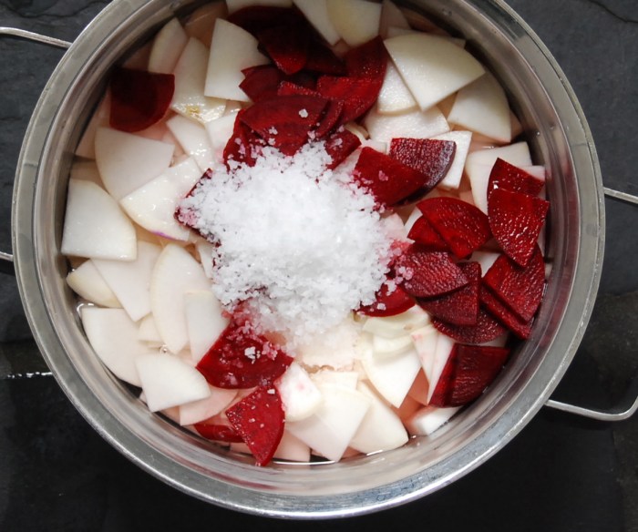 Pickled turnips ingredients